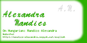 alexandra mandics business card